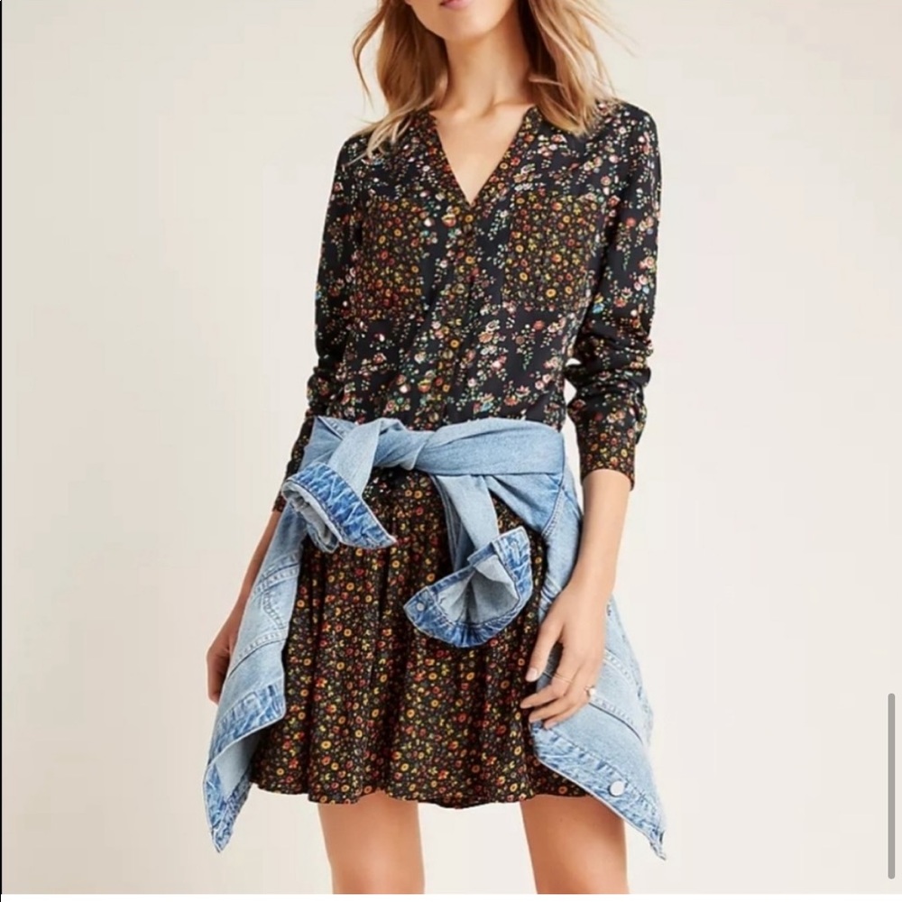 ✖️SOLD✖️Anthropologie Maeve Floral Tunic Dress🌸🪴